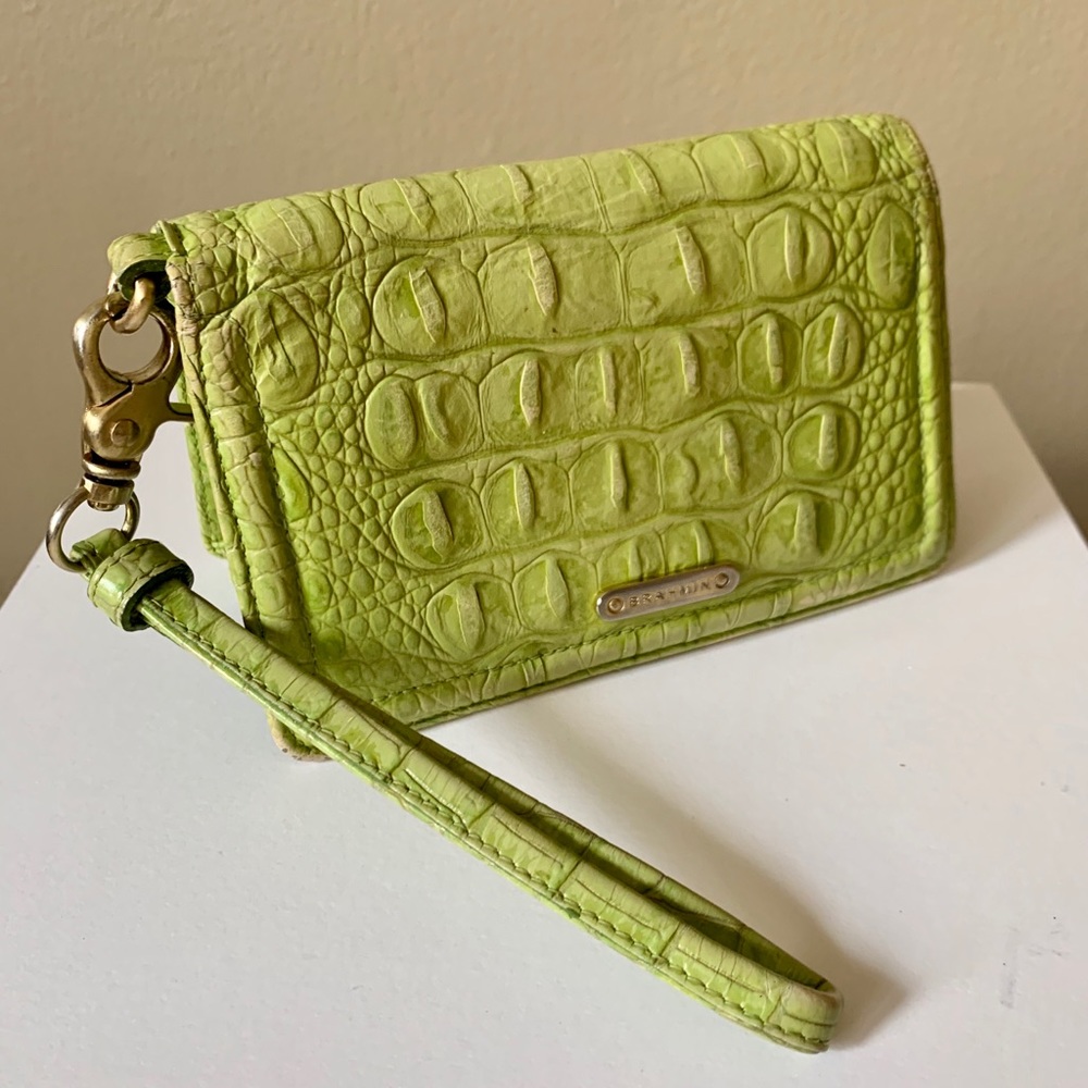 Brahmin | Lime Green Debra Croc Wallet